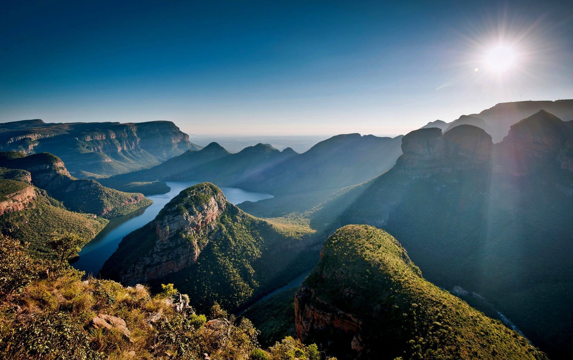 Mountains and valley with river