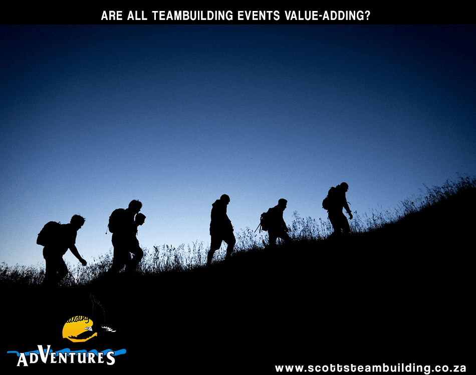 People walking silhouette in scotts teambuilding